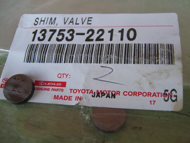 Шайбы для регулировки клапанов Тойота, Лексус